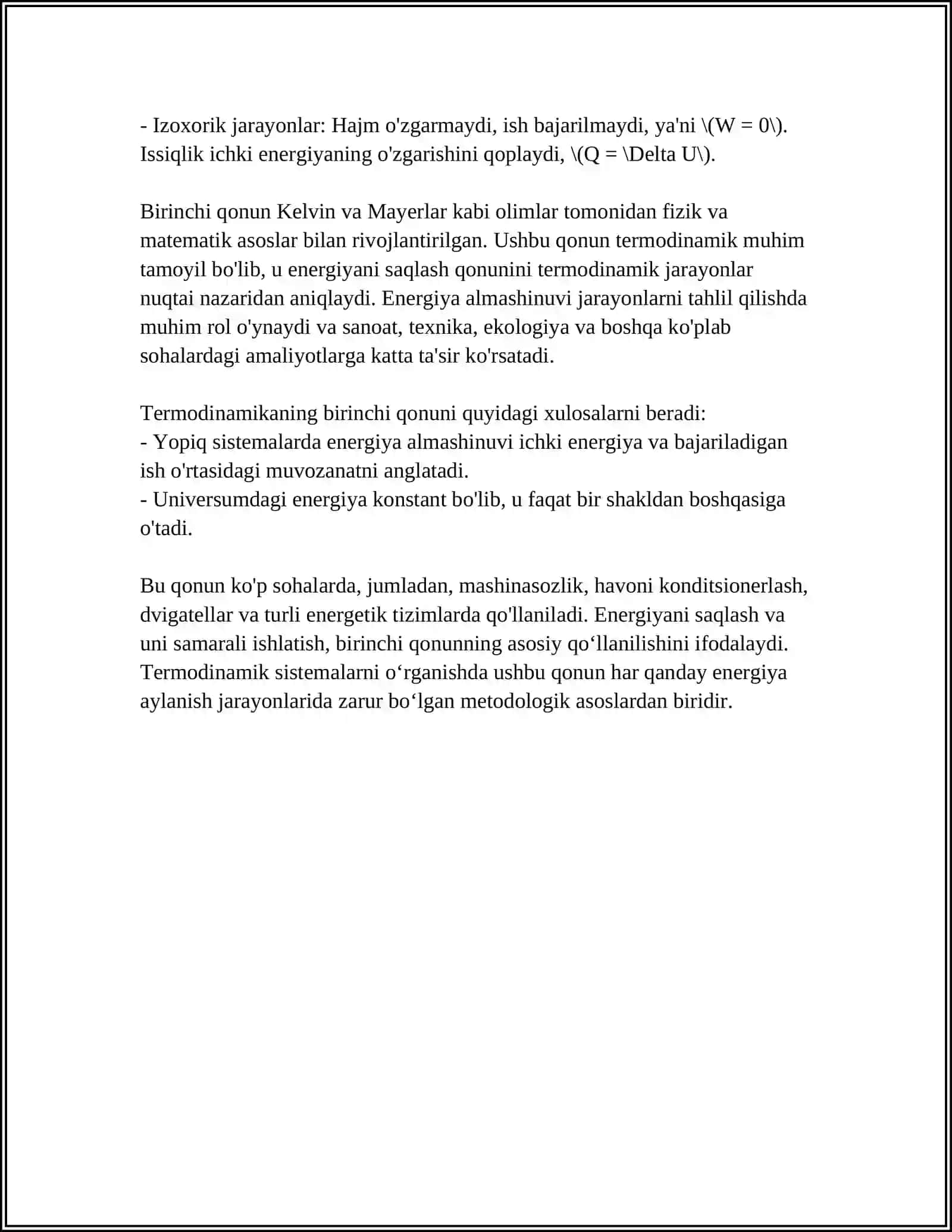 TERMODINAMIKANING BIRINCHI QONUNI 4