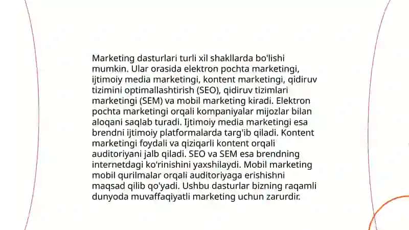 Marketing dasturi haqida tushuncha 4