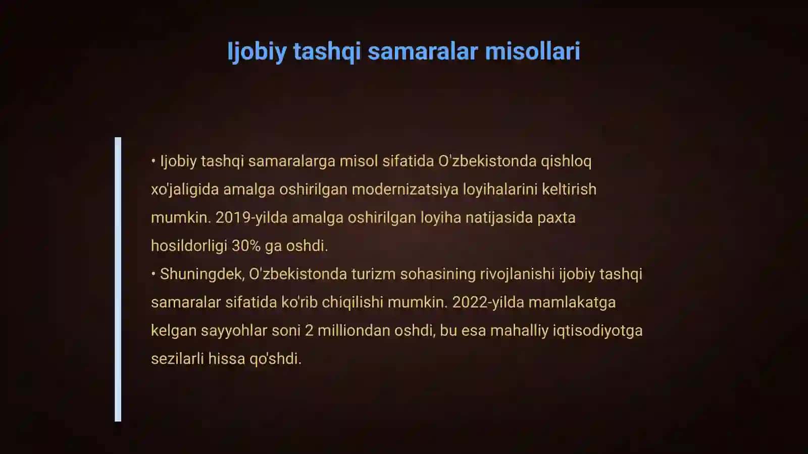 Ijobiy va salbiy tashqi samaralar 4