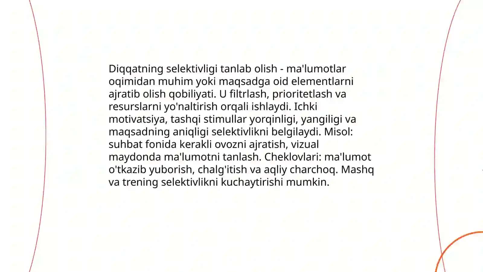 Diqqatning asosiy xususiyatlari 4