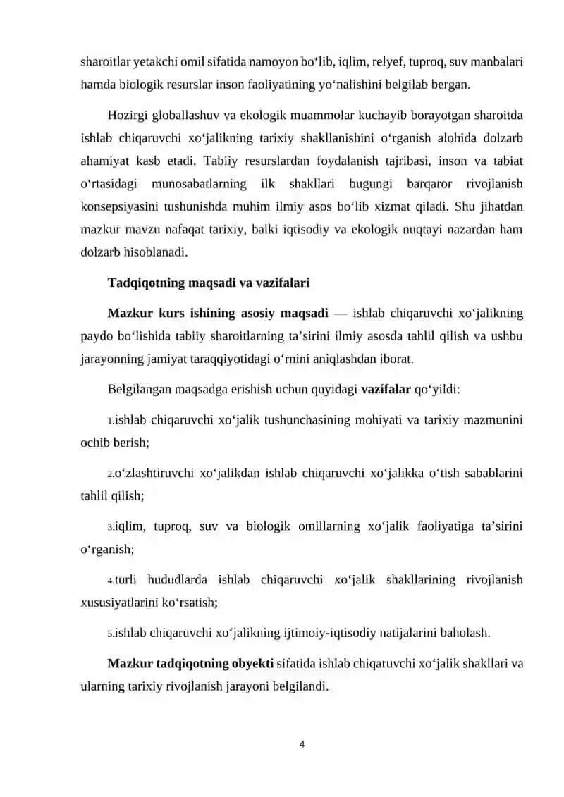 Ishlab chiqaruvchi xo'jalikning paydo bo'lishiga tabiy sharoitning ta'siri 4