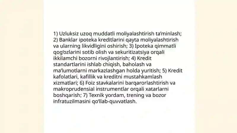 Ipotekani qayta moliyalash tashkilotlari faoliyati 4