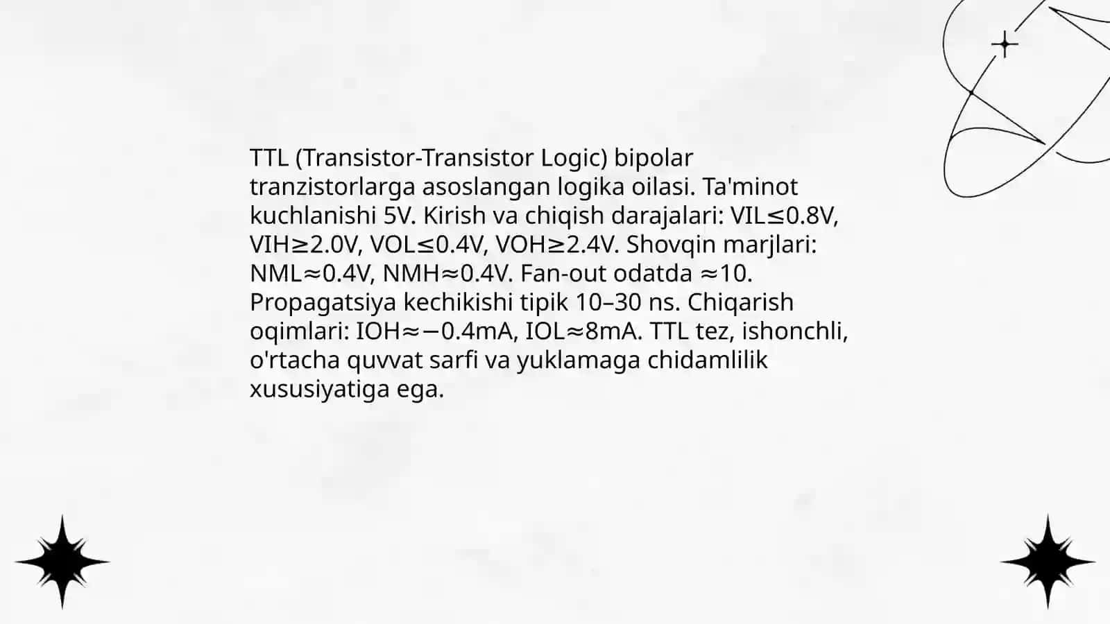 Mantiqiy elementlar texnologiyasi 4
