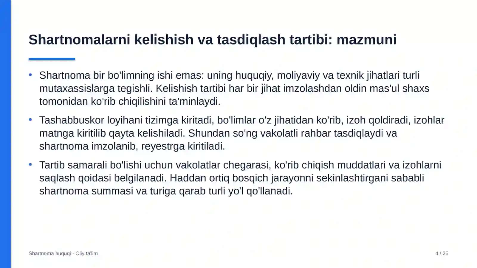 Akusherlik va ginekologiyada shartnomalarni kelishish va tasdiqlash tartibi 4
