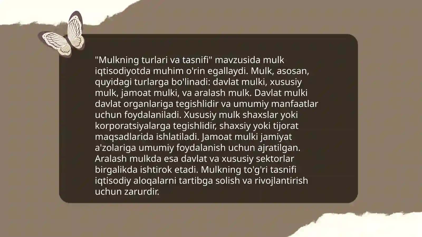 Mulkiy va nomulkiy munosabatlar 4