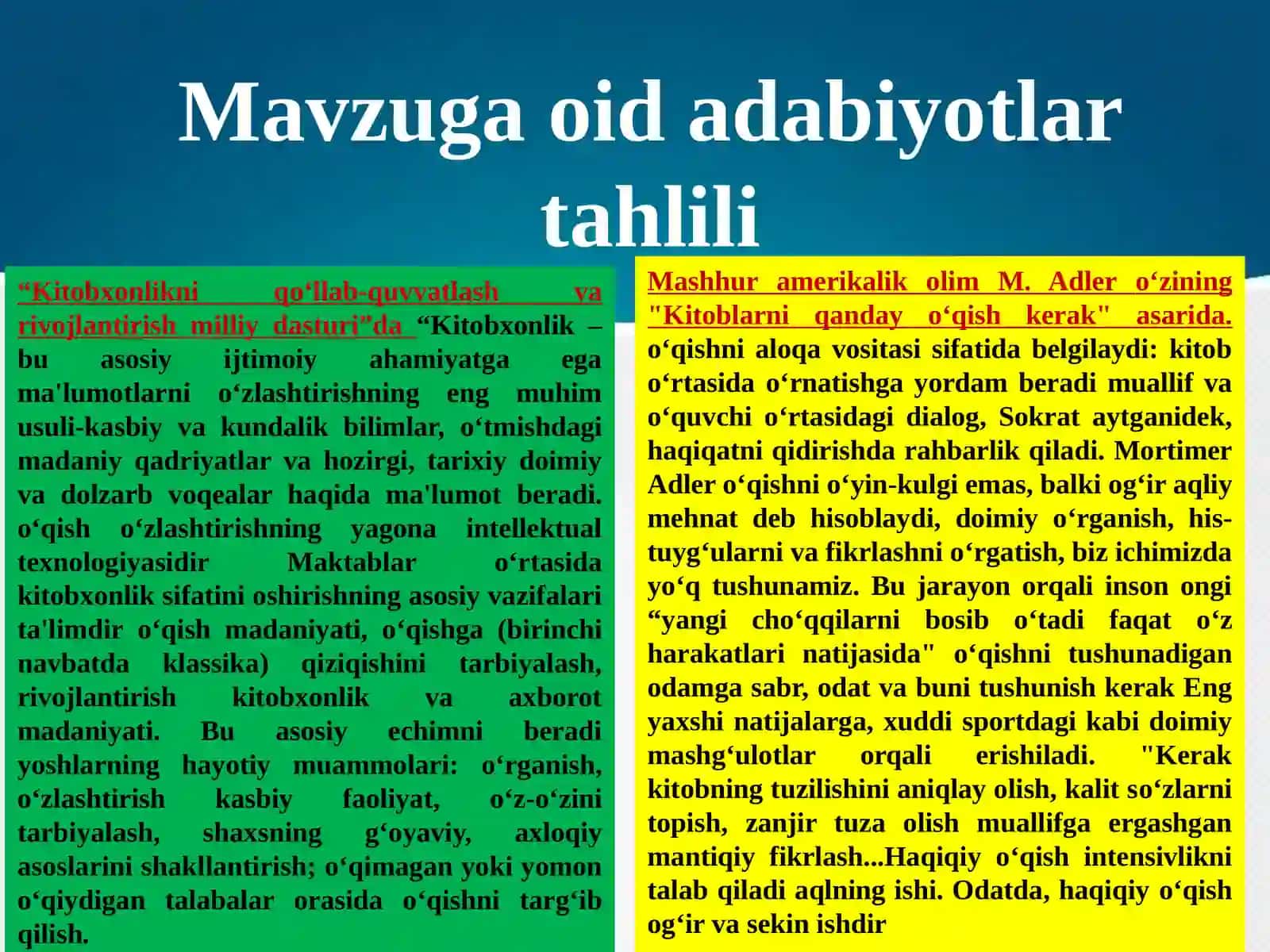 Maktabda kitobxonlik madaniyatini shakllantirish 4