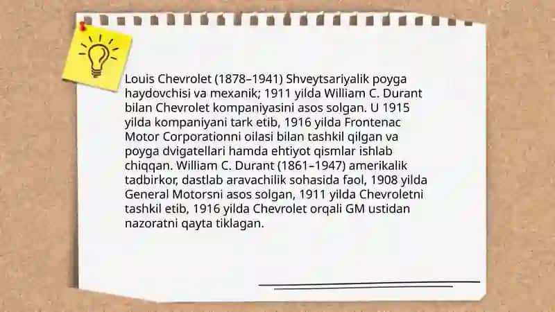 Chevrolet haqida kelib chiqishi va umumiy malumot 4