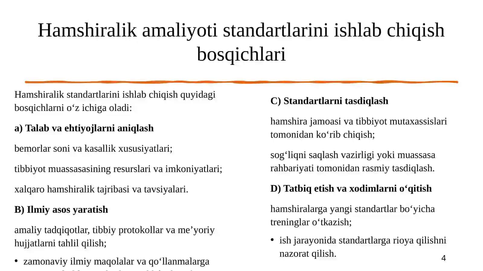 Hamshiralik ishi-mustaqil ish-SLAYD 4