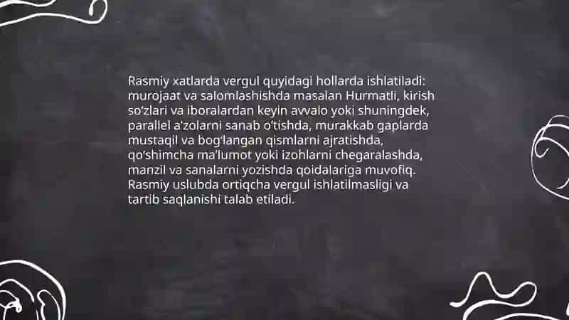 Davlat ish qogʻozlarida tinish belgilarining ishlatilishi 4