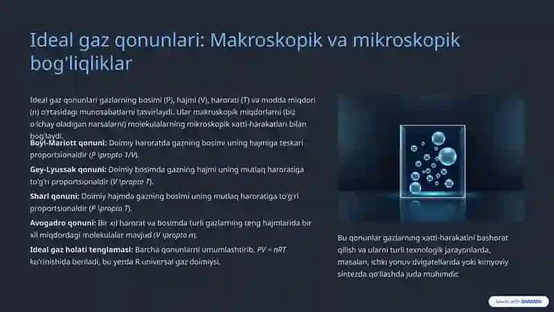 Molekulyar fizika va termodinamika: Koinot sirlarini ochish 4