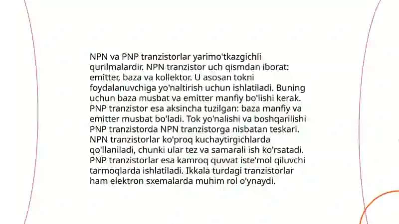 Tranzistor turlari va tasniflari 4