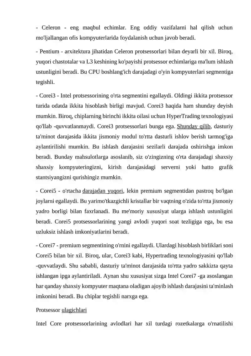 Intel protsessorlarining avlodlari 4