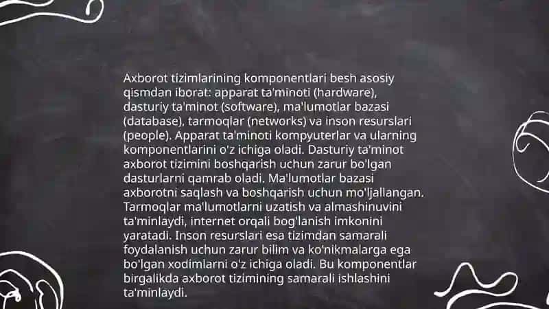 Axborot tizimlarning tushunchasi 4