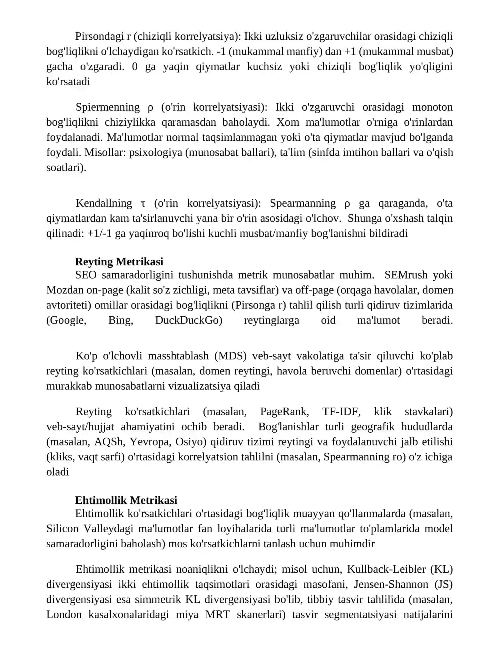 Metrik munosabatlar 4