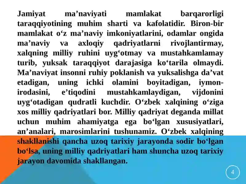 Ma’naviy va madaniy taraqqiyot 4