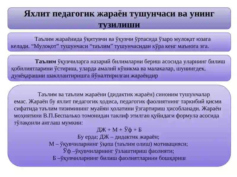 Яхлит педагогик жараён 4