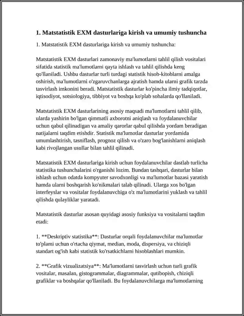 MATSTATISTIK EXM DASTURLARI VA ULAR BILAN ISHLASH 4