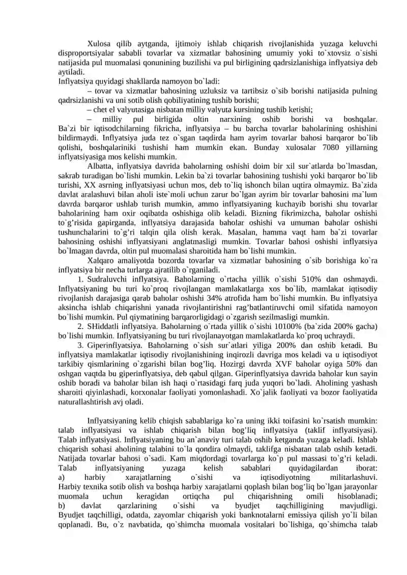 Inflyatsiya va uning turlari. 4