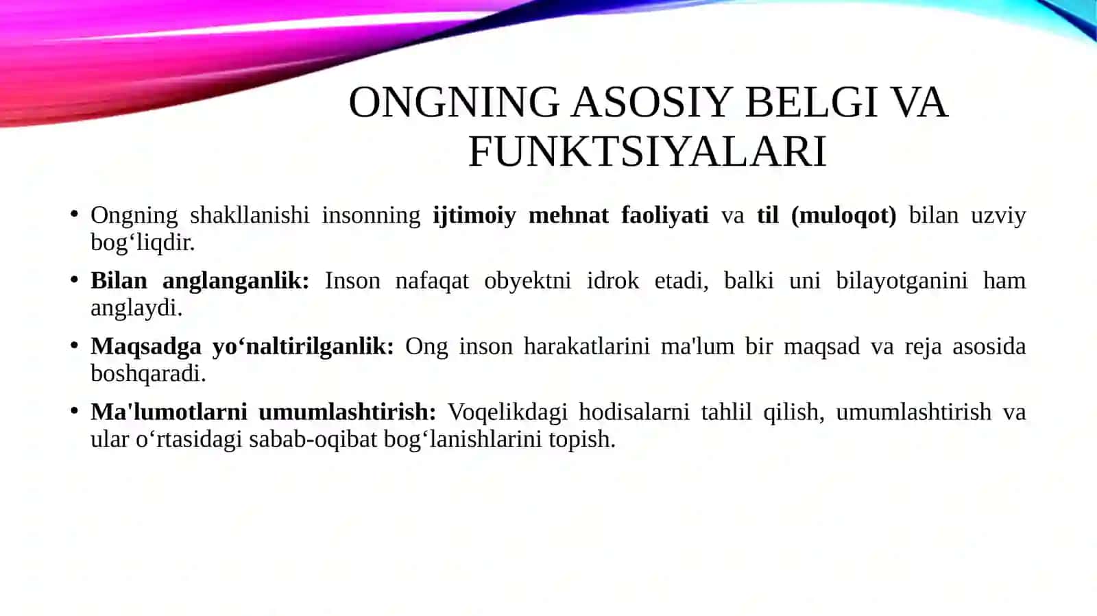 Ong haqida tushuncha va uning xossalari 4