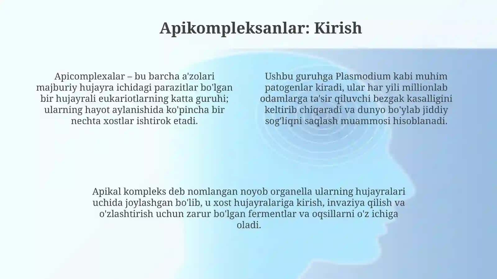 Alveolatalar tipi. Apikomplekslar 4