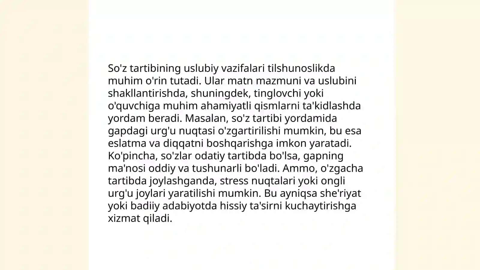 Sintaktik uslubiyat(so'z tartibi undalmalarning uslubiy xususiyatlari) 4