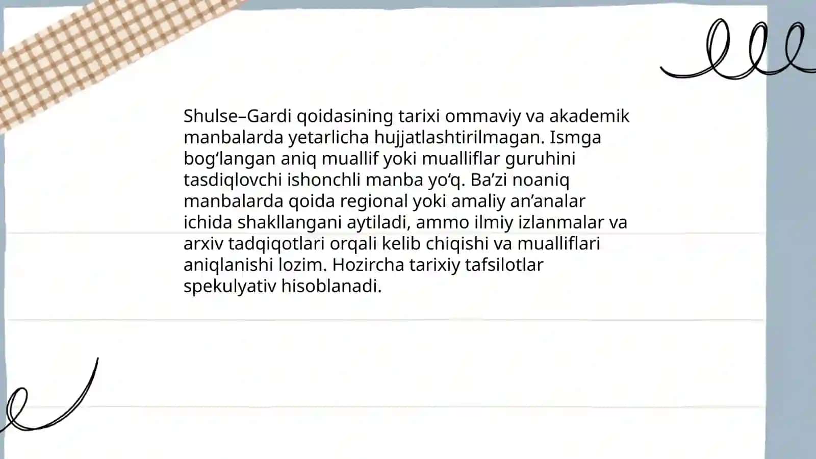Shulse - Gardi qoidasi 4