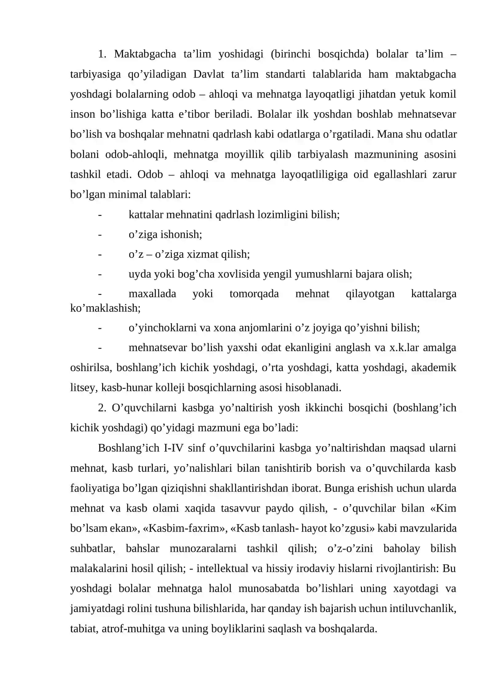 Kasb hunarga yo’naltirish ishining asosiy yo’nalishlari va bosqichlari 4