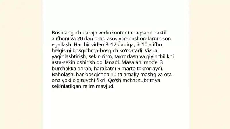Daktil va imo-ishora nutqini oʻrgatish metodikasi 4