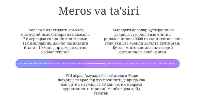 Markaziy Osiyoda Arab xalifaligi 4
