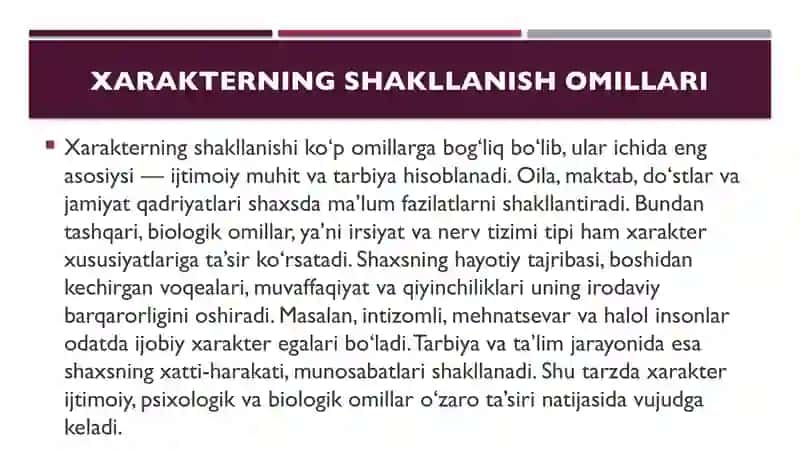Xarakter va qobiliyat 4
