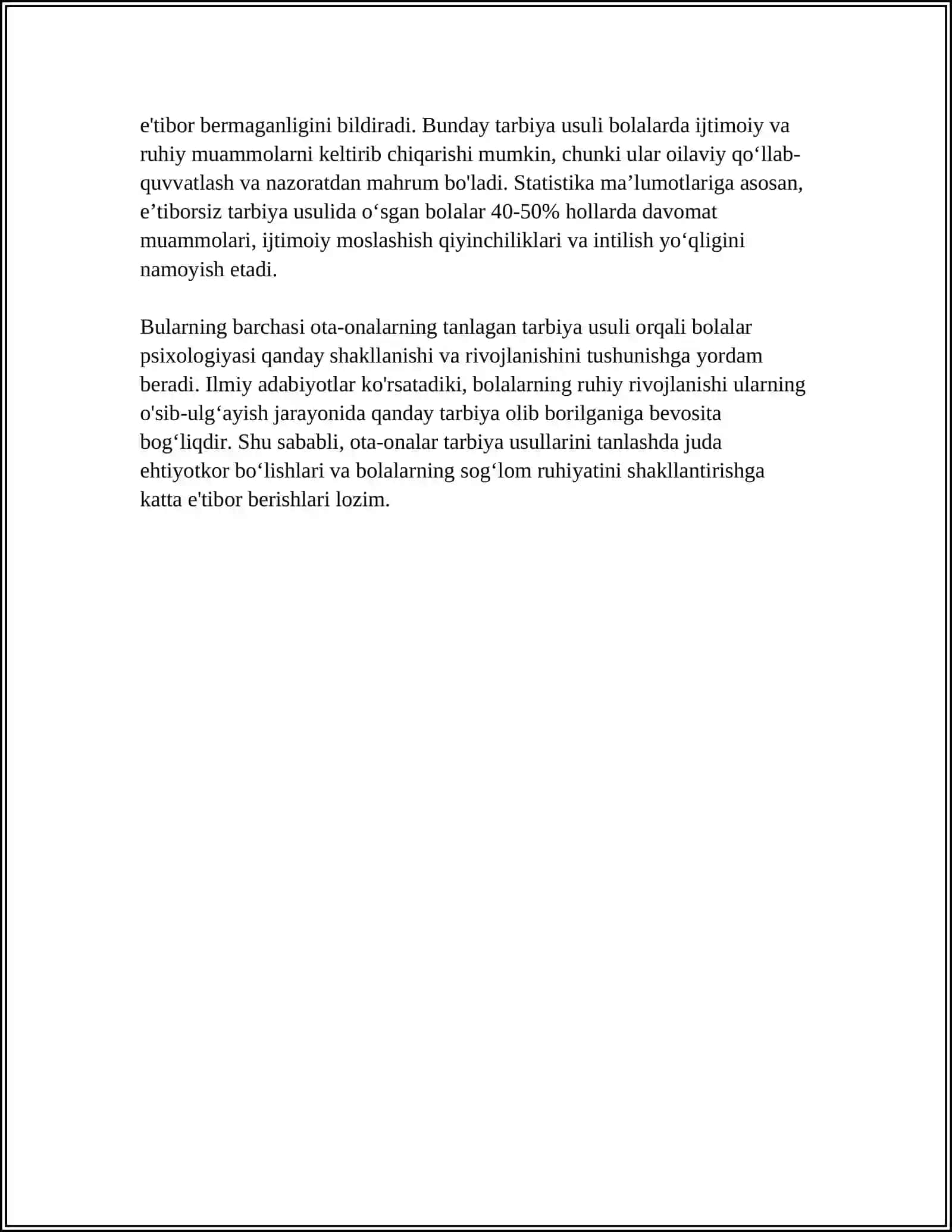 IJTIMOIY-PEDAGOGIK XATOLAR VAZIYATIDA BOLALARGA PSIXOLOGIK YORDAM KO'RSATISH 4