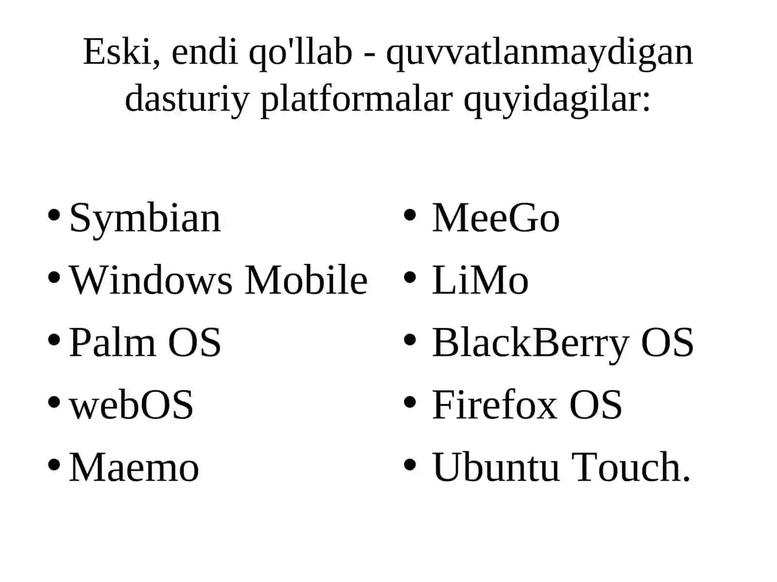 Mobil operatsion tizimlar 4