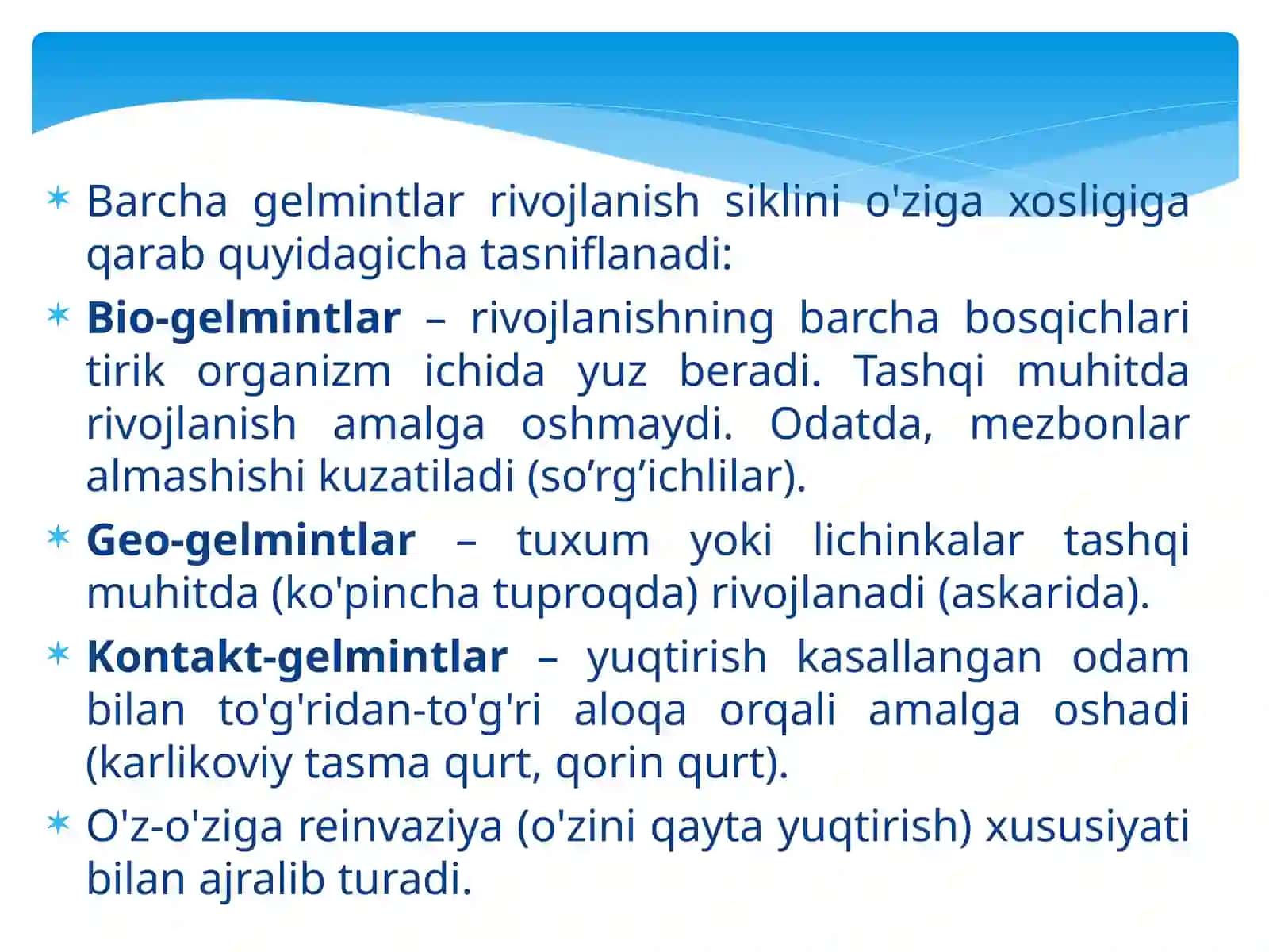 Tibbiy gelmintologiya:yassi chuvalchanglar 4