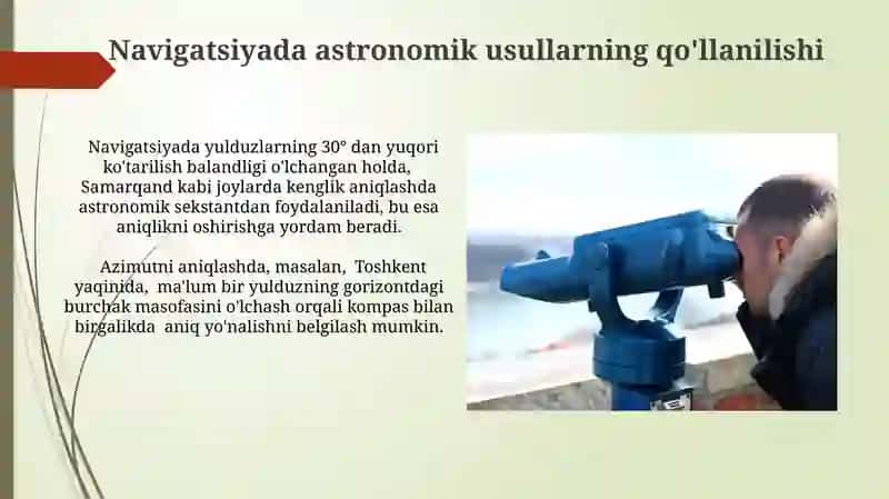 Azimutni aniqlash usullari 4