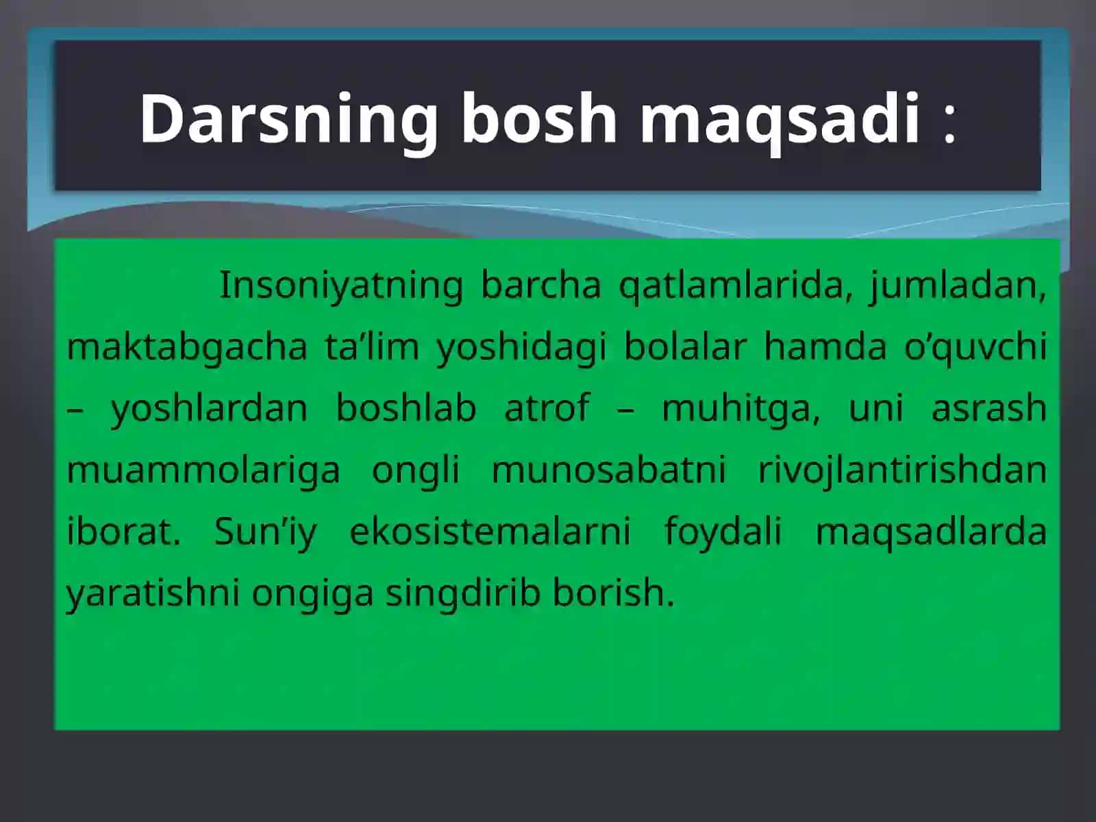 Sun’iy Ekotizimlar 4