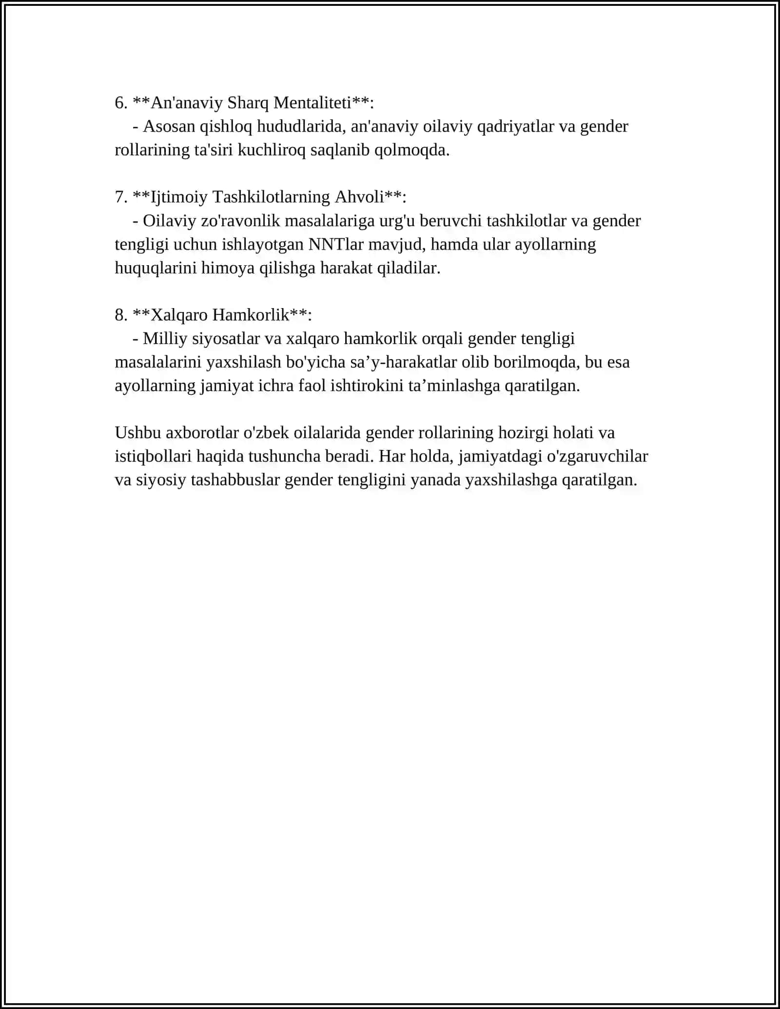 OILA GENDER MUNOSABATLAR ELEMENTI SIFATIDA 4
