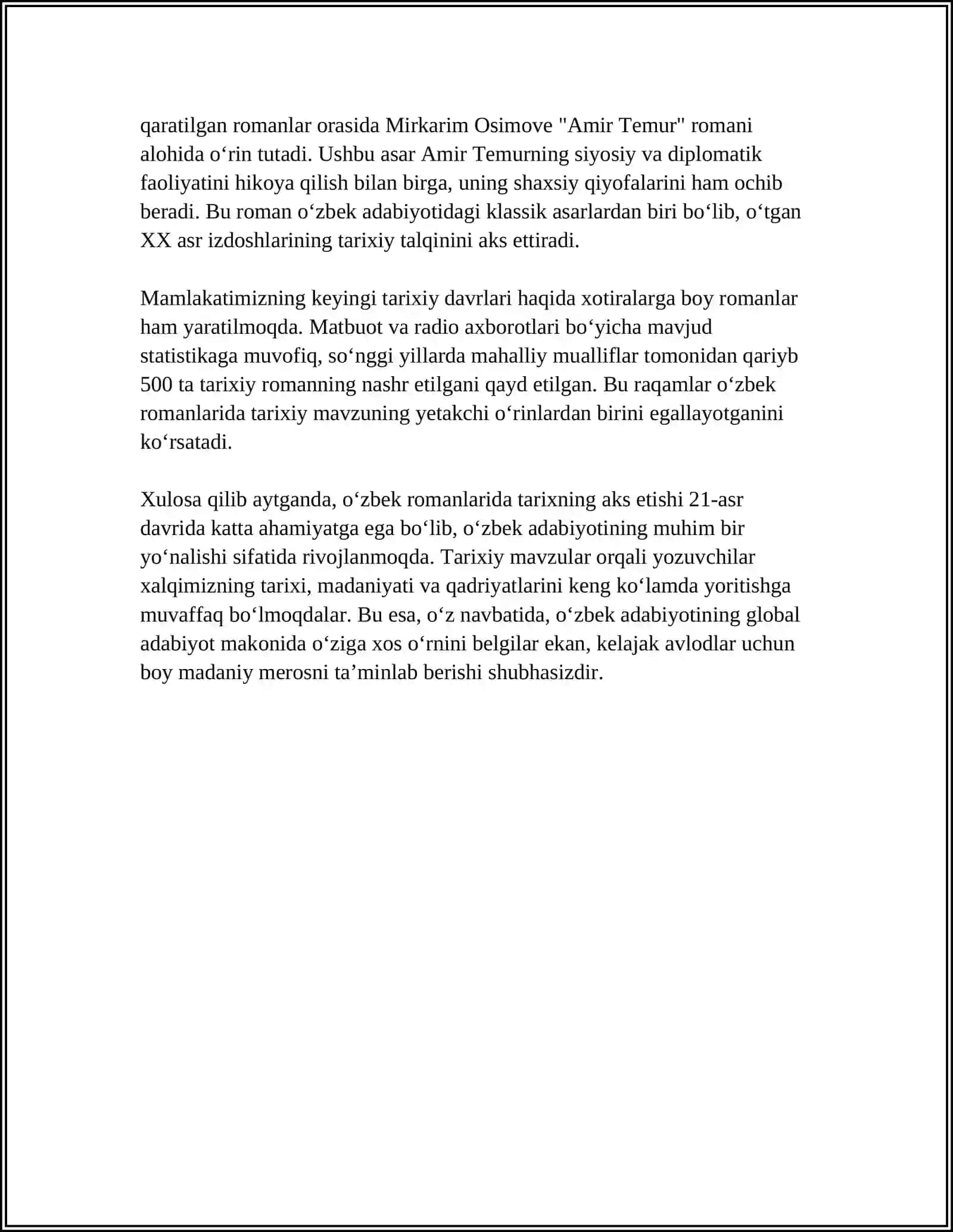 HOZIRGI OʻZBEK ROMANLARIDA TARIXIYLIK MASALASI 4