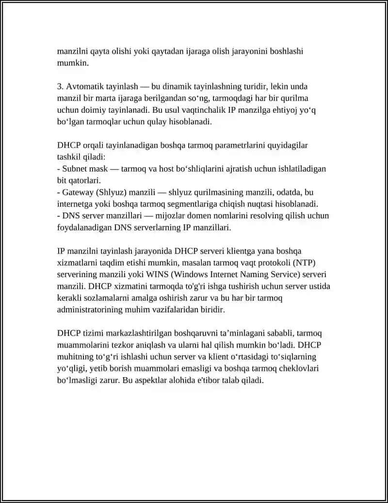 DHCP VA DNS SOZLAMALARI 4