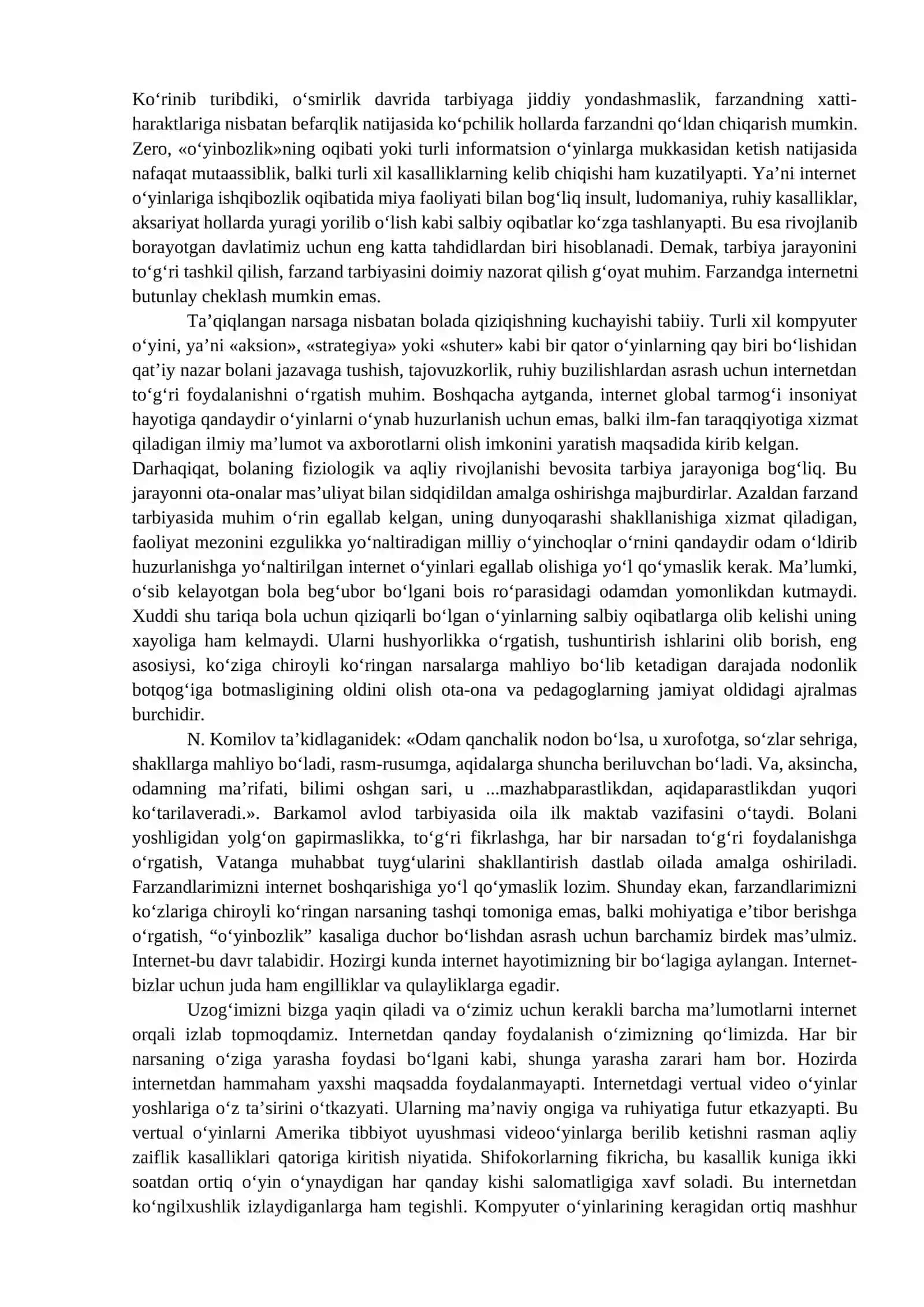 Virtual o`yinlarning yoshlar ongiga ta`siri 4