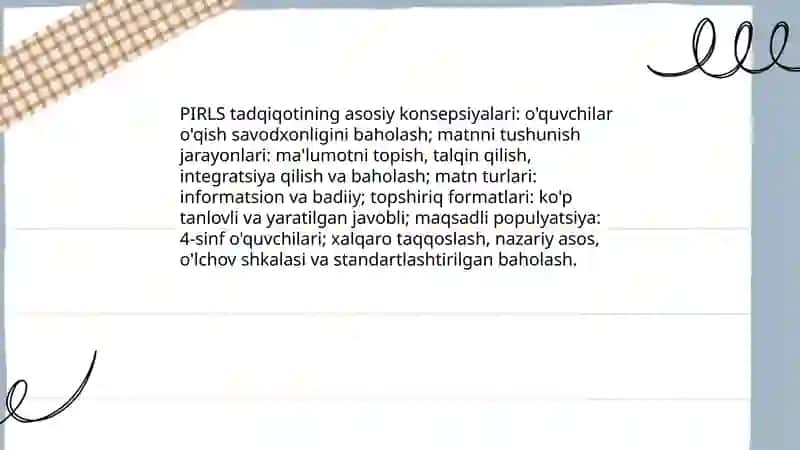 Pirls Tadqiqotlari Haqida Umumiy Ma'lumot 4