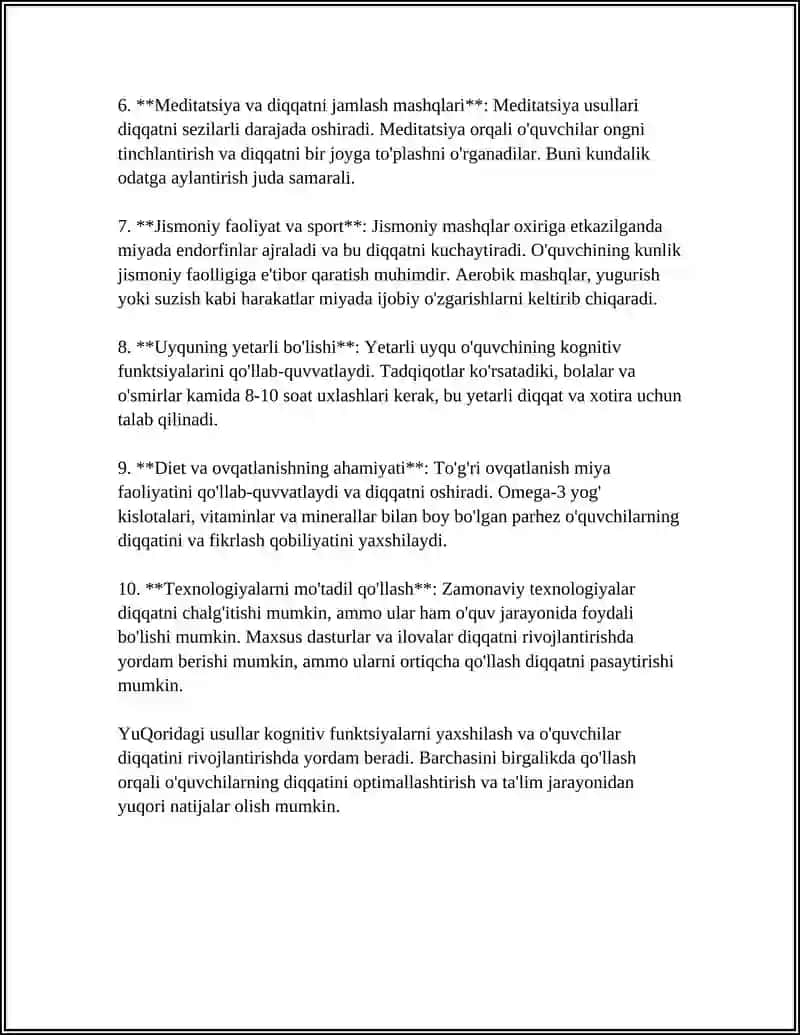 Diqqatni rivojlantirish usullari 4