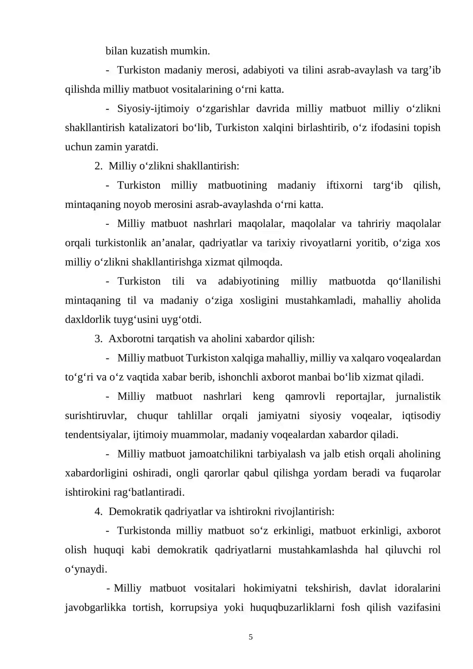 XX ASR BOSHLARIDA TURKISTONDA MILLIY MATBUOT 4