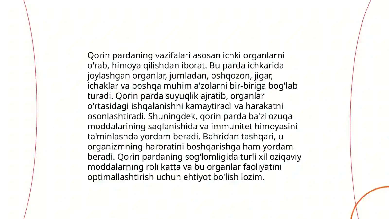 Qorin parda. Sinuslar, kanallar, qopchalar 4