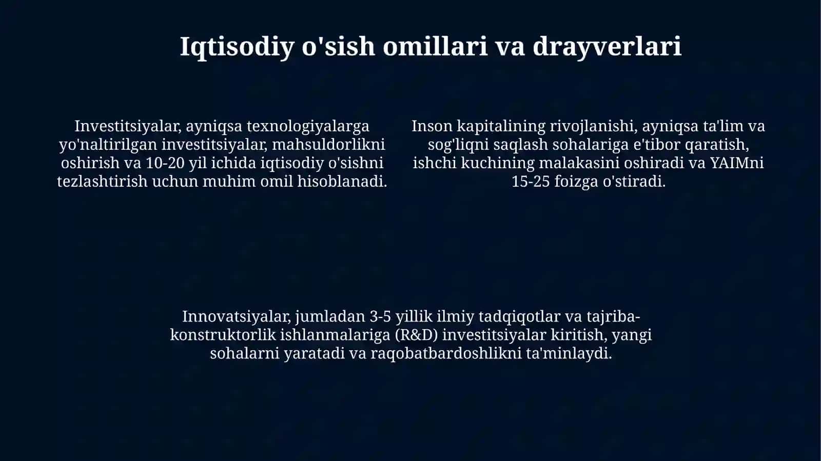 Iqtisodiyo‘sish va milliy boylik 4