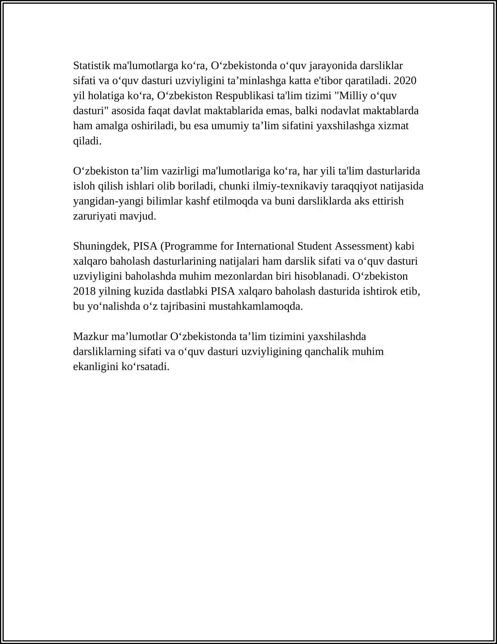 DARSLIK. DTS VA ÕQUV DASTURI UZVIYLIGINI TA'MINLASH YULLARI 4