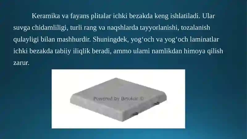 Pardozbop va issiqlik izolyatsion tombop materiallar. 4