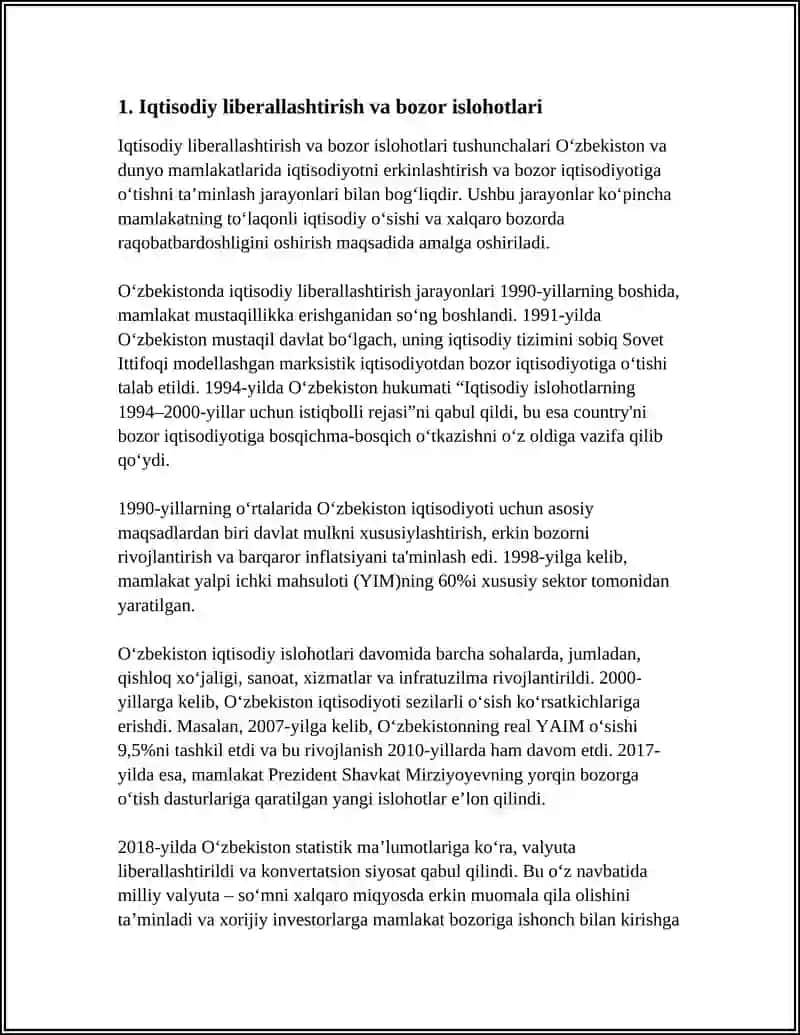 YANGI OʻZBEKISTONDA PREZIDENT SHAVKAT MIRZIYOYEV RAHBARLIGI VA TASHABBUSI OSTIDA AMALGA OSHIRILAYOTGAN ISLOHOTLAR 4