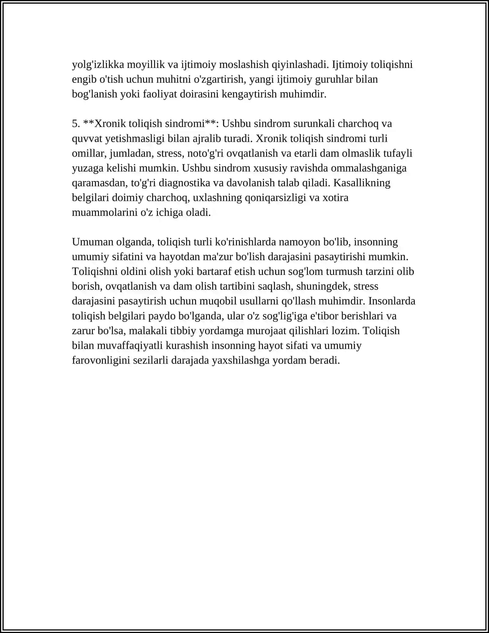 TOLIQISH VA ORGANIZMNI TIKLASH 4