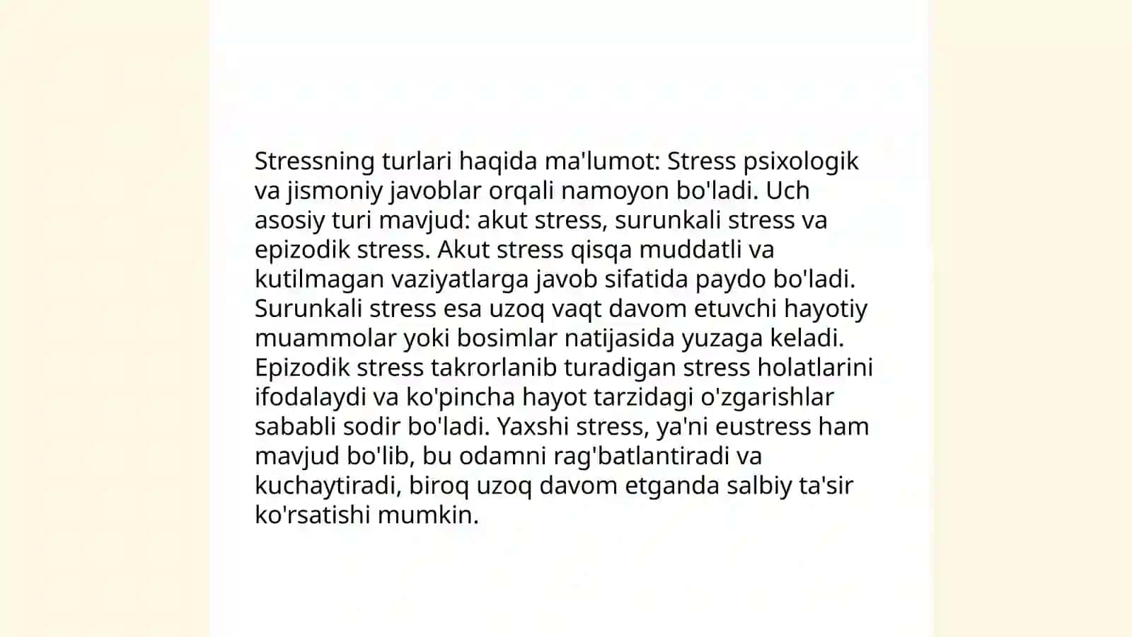 Stress va Nevroz haqida ma'lumot 4