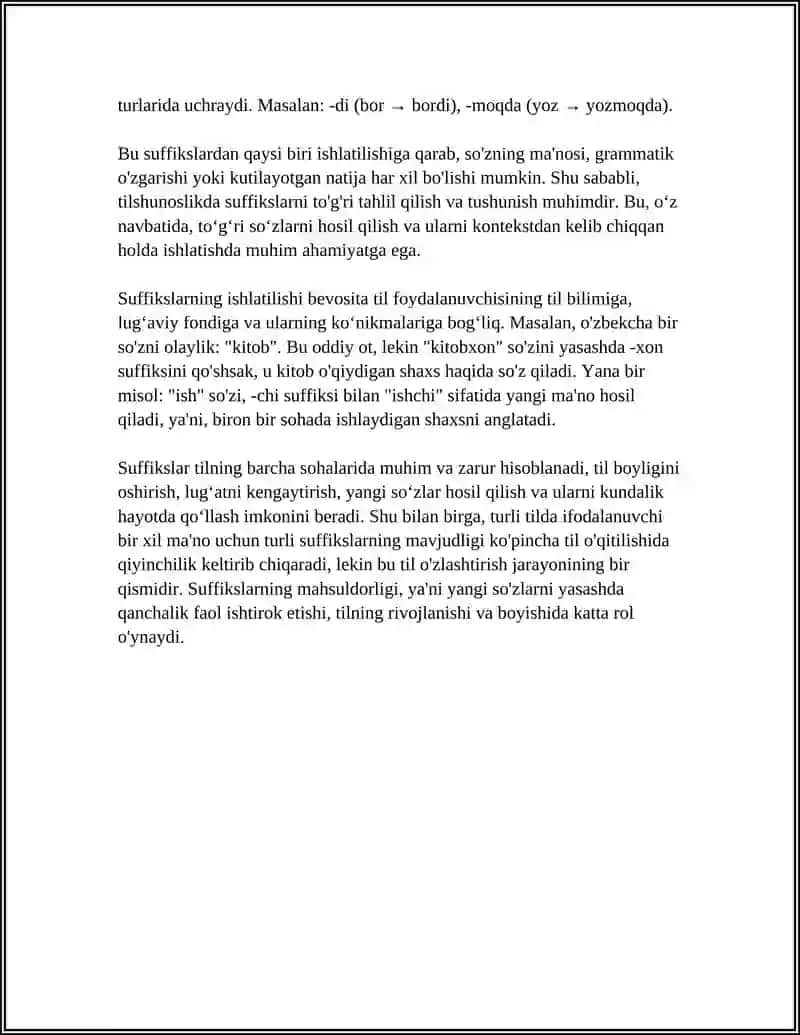 SÕZ YASALISH SUFFEKSIYASI 4